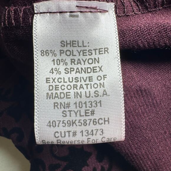 Charlotte Russe purple and black flocked velvet long-sleeve dress. Size L - Picture 5 of 7